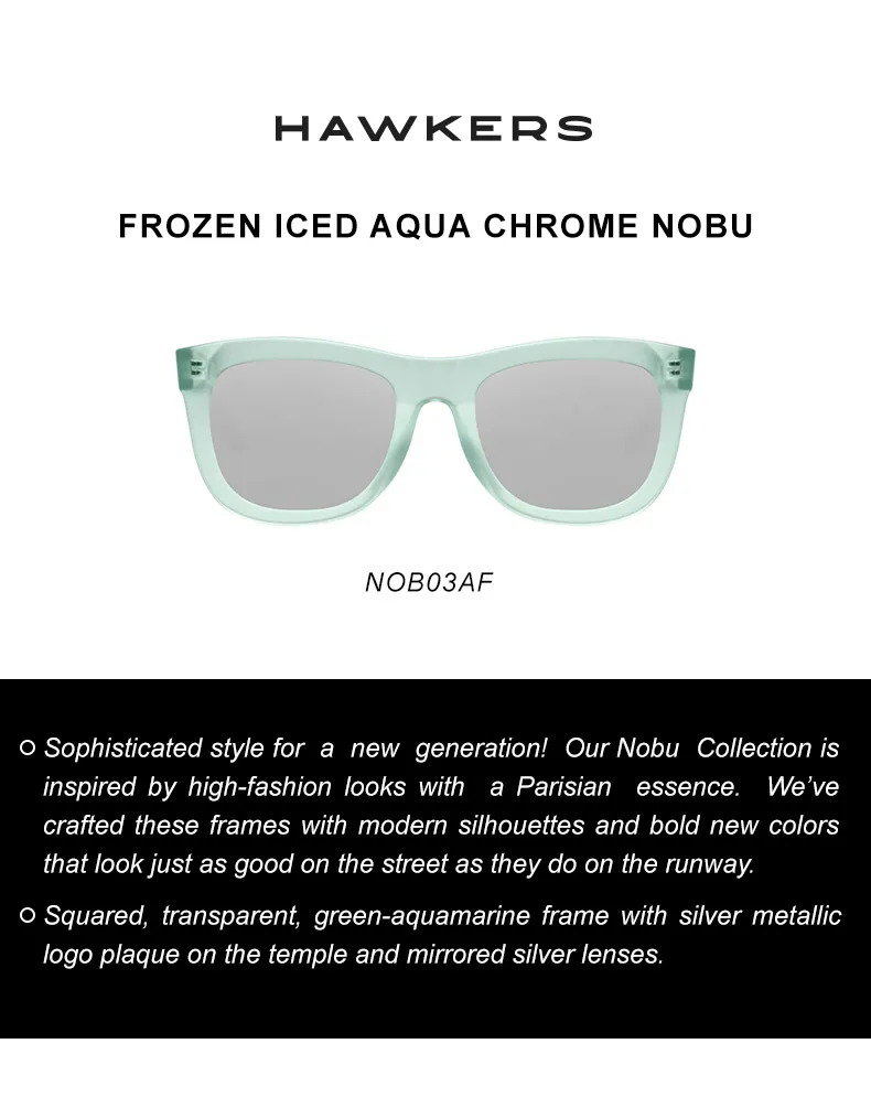 HAWKERS Frozen Iced Aqua Chrome NOBU Sunglasses for Men and Women