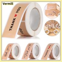 VERMILL 150PCS สร้างสรรค์ เครื่องเขียน ห่อของขวัญ ฉลากปิดผนึก กระดาษคราฟท์ สติ๊กเกอร์ขอบคุณ แท็กแสดงความยินดี