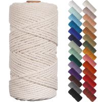 【YD】 100M/Roll Macrame Cord 3mm Colored Rope Cotton Yarn for Wall Hanging Knitting