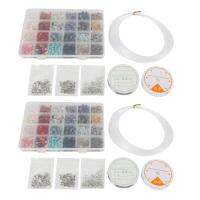 2646Pcs Irregular Gemstone Beads Kit with Spacer Beads Lobster Clasps Elastic Jump Rings for DIY Jewelry Making