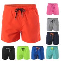 New Beach Pants Solid Swimming Shorts For Men Summer Surf Pants Swimwear Man Swimsuit Swim Trunks Bathing Beachwear Surf Boxer