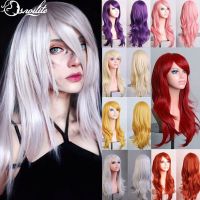 S-noilite Synthetic 28colors 22inch Loose Wave Wigs Halloween Cosplay Wig Blue Red Pink Grey Purple Hair Wig Cosplay for party