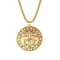 Skyrim Brave Warrior Talisman Pendant Necklace The Mystical Figure of Solomon Amulet Stainless Steel Golden Long Chain Necklaces