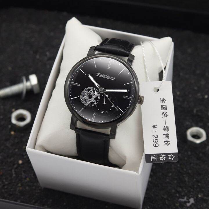 hot-sale-ultra-thin-mens-watch-real-leather-belt-mechanical-waterproof-junior-high-school-students-electronic-quartz