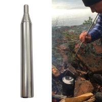 Stainless Steel Blow Fire Tube Camping Equipment Outdoor Cookware Fire Tool Portable Camping Emergency escopic Burner2023