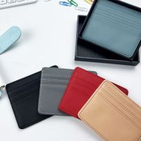 Color PU Leather Bank card Business ID Card Slim Billfold Short Purse Women Men Short Wallet Multi Slot Card Holder