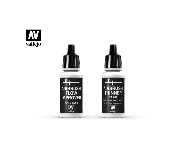 VALLEJO Auxiliaries, Airbrush Thinner, Flow Improver 17ml / 32ml / 60ml /  200ml