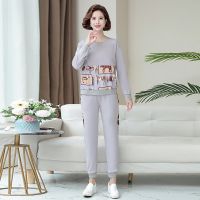 ☁✵◎ The new autumn 2022 middle-aged and old suit mother autumn wear western style fashion temperament commuter pure color round collar mother