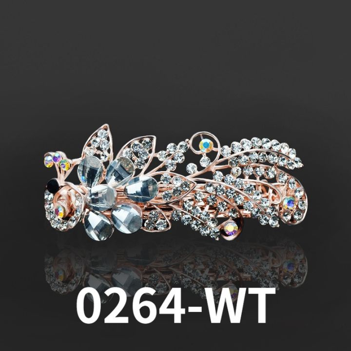 new-style-temperament-rhinestone-peacock-hairpin-straight-spring-clip-adult-metal-hair-accessories