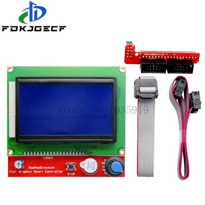 ชิ้นส่วนเครื่องพิมพ์3d-แอลซีดี12864แผงควบคุมแสดงผล12864lcd-สำหรับเครื่องพิมพ์3d-ตัวควบคุมอัจฉริยะ-ramps1-4วงจรรวม