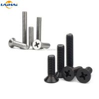 50x M1.2 M1.4 M1.6 M2 M2.5 M3 M3.5 M4 Mini Micro Kecil Hitam 304 Stainless Steel Cross Phillips Countersunk Datar Kepala Baut Sekrup