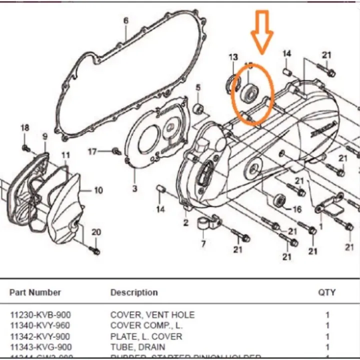 HO CrankCase Cover Bearing for Beat Carb/ Beat Fi/Click125/Click150/PCX/ADV Lazada PH