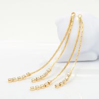 【YF】♞∈  4PCS 60MM Earring Accessories Plated 14k Gold Color Inlaid Tassel for Make Earrings Jewelry