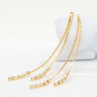 【YF】◐☃❂  4PCS 60MM Earring Accessories Plated 14k Gold Color Inlaid Tassel for Make Earrings Jewelry