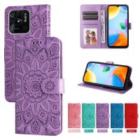 สำหรับ Xiaomi Redmi 12 12C 11A เรดมี่10A 10C 10 /Redmi A2 A1 Plus Redmi 9T 9A 9C Totem กลีบดอกไม้เคสโทรศัพท์แม่เหล็กกระเป๋าสตางค์หนัง2ช่องเสียบบัตรปลอกเคสแบบพับปิดได้