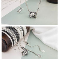 s925 sterling silver necklace retro abacus gold Harajuku style tassel pendant personality Thai silver necklace temperament jewel