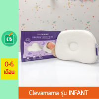 หมอนเด็ก Clevamama ®️ รุ่น INFANT (เด็ก 0-6 เดือน) | หมอนหลุมหัวทุย Clevafoam กันหัวแบน