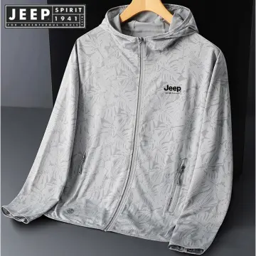 JEEP SPIRIT Men's Sun Protection Clothing Thin Jacket Coat Sunshade UV  Protection Hoodie Fishing Clothing Travel Outdoor Jackets