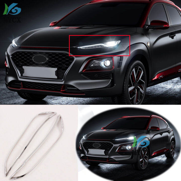 แถบไฟท้าย2020-2019สำหรับ-hyundai-kona-2018ไฟ-abs-โครเมียมตกแต่งไฟท้ายด้านนอกมีฝาครอบตกแต่งรถยนต์87tixgportz