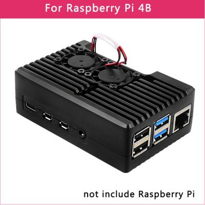 【❉HOT SALE❉】 fuchijin77 พัดลมคู่ Raspberry Pi 4รุ่น B/3b/3b กล่องโลหะอะลูมิเนียม4สีพร้อมอ่างความร้อนสองพัดลมทำความเย็นซุปเปอร์สำหรับ Raspberry Pi 4/3