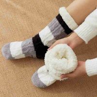 Thick Warm Socks Print Non Thicken Slippers Mid Tube Fleece