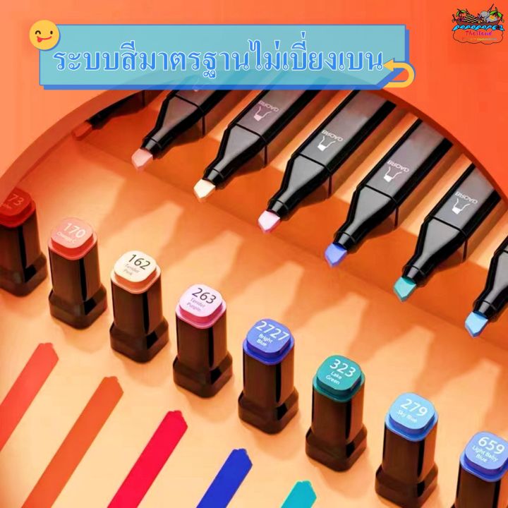 จัดส่ง24ชม-ชุดปากกามาร์คสองหัว-2in1-ปากกาศิลปะเด็ก-30-36-48-60-80สี-ปากกาสีมันแอลกอฮอล์