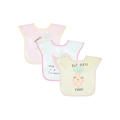 ผ้ากันเปื้อน mothercare fruits oil-cloth toddler bibs - 3 pack UA021