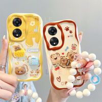 เคส LIFEBELLE สำหรับ OPPO Reno เคส8T 5G,มาพร้อมกับกรอบลวดลายครีมกระต่าย3D หมีสายคล้องมือดอกไม้เคสโทรศัพท์แบบนิ่มเคสด้านหลังซิลิโคนสาวน่ารักลายการ์ตูน