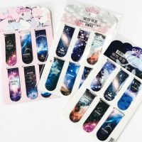 6Pcs/Set Starry Starry Sky Series Magnet Bookmarks Cute Creative Magnetic Page Markers Page Clip for Student Office Stationery