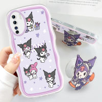 Case4you สำหรับ Reno3 OPPO A91 OPPO พร้อมที่วางฟรีนิ่มแฟชั่นเคสโทรศัพท์ Kuromi การ์ตูนกันกระแทกคลุมทั้งหมดเคสโทรศัพท์มือถือป้องกันกล้อง