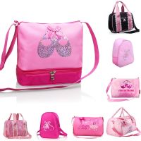 【Love ballet】เด็กผู้หญิง Balle Dance Bag Kawaii Pink Princess Cross Body Bag Cute Ballet Shoulder Bag With Sequin Ballet Shoes