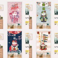 Fashion 2023 Door Curtain Japanese Style Lucky Cat Series Customized Japanese Door Curtain Restaurant Decoration Half Curtain Cut-off Curtain Cotton-linen Curtain