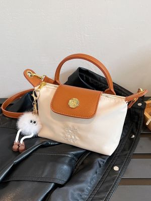 ㍿☄ High-end texture bag womens 2023 new Longchamp bag foreign style all-match shoulder bag niche design messenger bag
