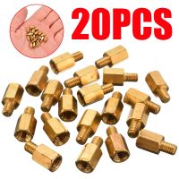 Mayitr 20 Pcs M3 6 4 Mm O4L0 PC PCB Papan Utama Kuningan Kebuntuan Hexagonal Spacer untuk PC Papan Utama