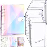 【Ready Stock】 ♂ C13 A6 Clear Soft PVC Notebook Binder Cover Planner 6-Ring Loose-Leaf Folder Cash Budget Envelope System with10 PCS Pockets