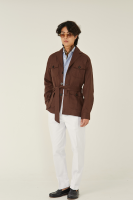 The Rimm Bkk - Linen Safari Jacket III Walnut เสื้อแจ็คเก็ตซาฟารี สีวัลนัท สีน้ำตาล เสื้อคลุมผู้ชาย แจ็คเก็ตซาฟารีลินิน