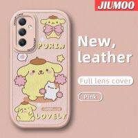 JIUMOO เคสสำหรับ Samsung A14 A54 A34เคส5G ลาย Cinnamoroll น่ารักดีไซน์ใหม่เคสใส่โทรศัพท์หนังซิลิโคนนิ่มเคสมือถือกันกระแทกป้องกันการตกหล่นพร้อมเคสป้องกันกล้องเลนส์คลุมทั้งหมด