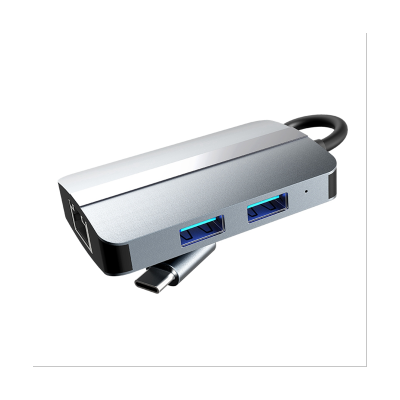 1 PCS Dock Station Splitter USB-C to USB HUB USB3.0 USB2.0 RJ45 SD TF Card Reader for Laptop