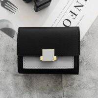 Small Wallet Women Short Cute Girls Wallet Patchwork Credit Bank Card Holder Wallets Metal Buckle Purses Female Coin Purse Wallets