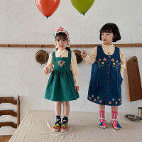 MILANCEL Autumn Embroidery Girls Dress Korean Casual Girls Overalls Children Outfits