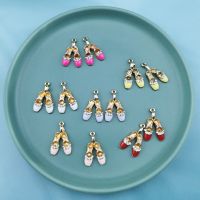 【CC】 10pcs cute ballet shoes Enamel Metal Charms Earring  Jewelry Making