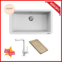 ซิงค์ฝัง 1 หลุม METRIX GLOBE100WH+1345-D6(W) สีขาวBUILT-IN SINK METRIX GLOBE100WH+1345-D6(W) WHITE **มีบริการชำระเงินปลายทาง**