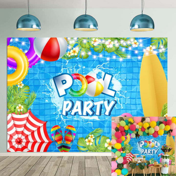 Pool Party Decorations, Summer Pool Party Backdrop, Hawaiian Pool Birthday  Decorations, Pool Party S