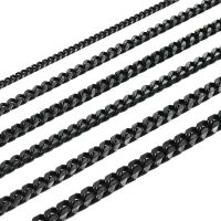 Fashion Men 39;s Chain 3.5/5/6/7/8mm Stainless Steel Necklace Cuban Black Color Chain Waterproof Women Link Punk Chain Jewelry Gif