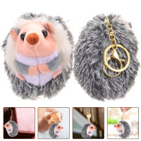 2PCS ยัดพวงกุญแจพวงกุญแจพุ่มไม้พลัชเฮดจ์พวงกุญแจการ์ตูน Hedgehog Keychain Decors