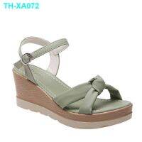 new han edition style fish mouth words cingulate wedges fashion leisure large size womens Roman sandals a word