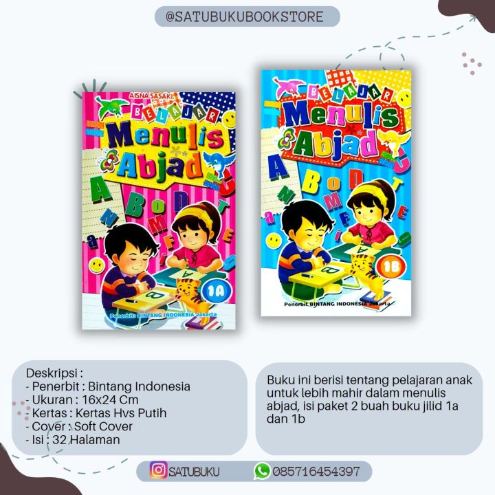 Buku Belajar Menulis Anak Tk 1 Set/Belajar Menulis Huruf Dan Angka/Buku ...