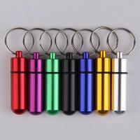 7-1pc Portable Aluminum Pill Box Case Waterproof Pill Tablets Drug Bottle Storage Container Keychain Holder Organizer OutdoorAdhesives Tape