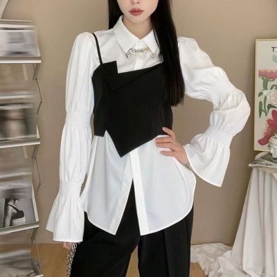 Irregular design black camisole women wear 2022 new small suit with sweet and spicy top.