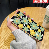 เคส JIUMOO สำหรับ Xiaomi MI Redmi Note 9 Note 4 Note 4X Note 5 Pro Note 6 Pro Redmi เคส10X แฟชั่นลายดอกไม้ที่สวยงามใหม่กรอบพื้นผิวสี่เหลี่ยมเคสนิ่มซิลิกาเจลกันกระแทกเคสมือถือคลุมเลนส์กล้องถ่ายรูปทั้งหมด